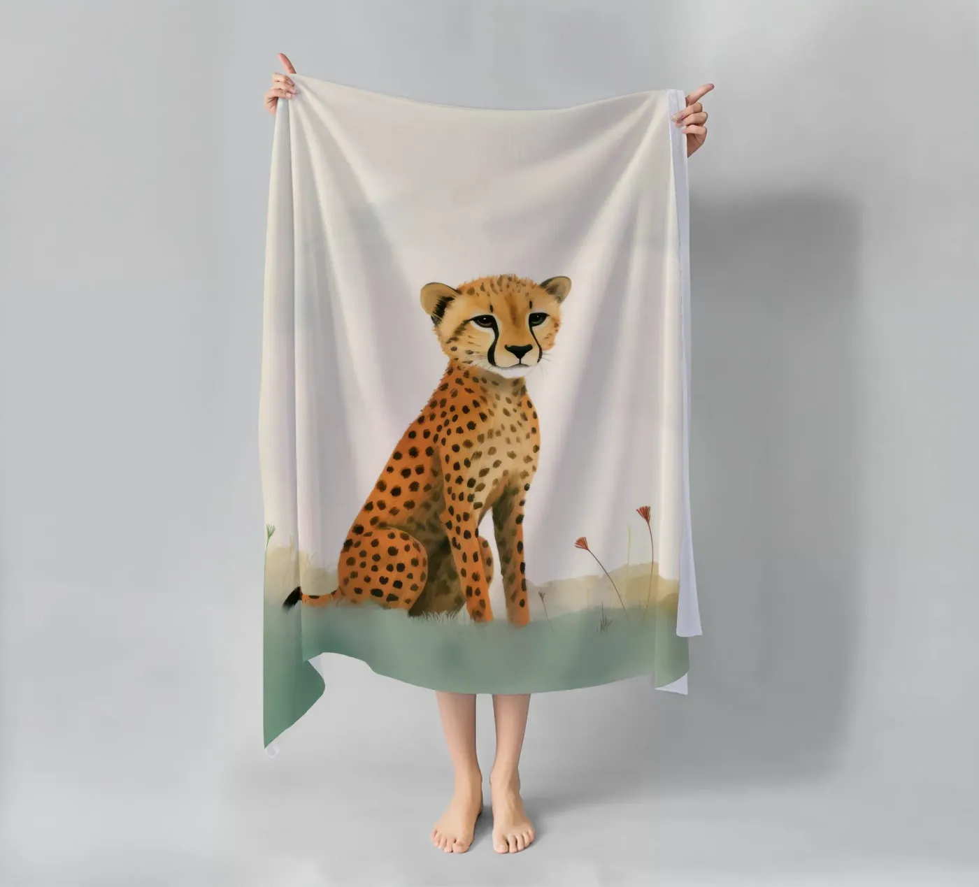 Cheetah minimo telo mare da Minimal Animal Art