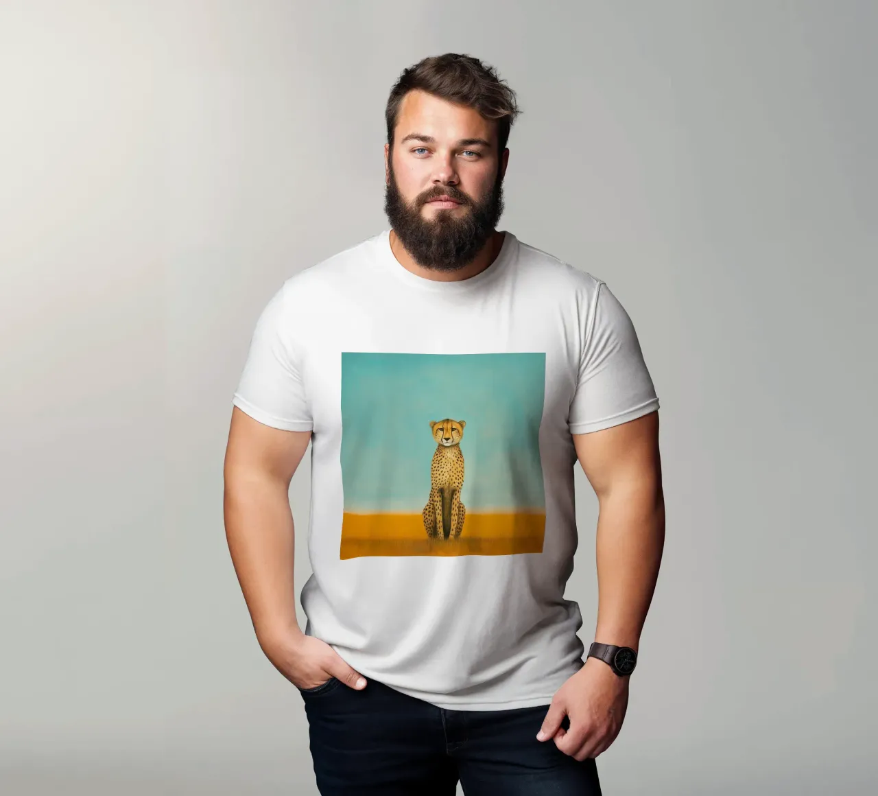 Ghepardo 4 Minimo t-shirt da Minimal Animal Art