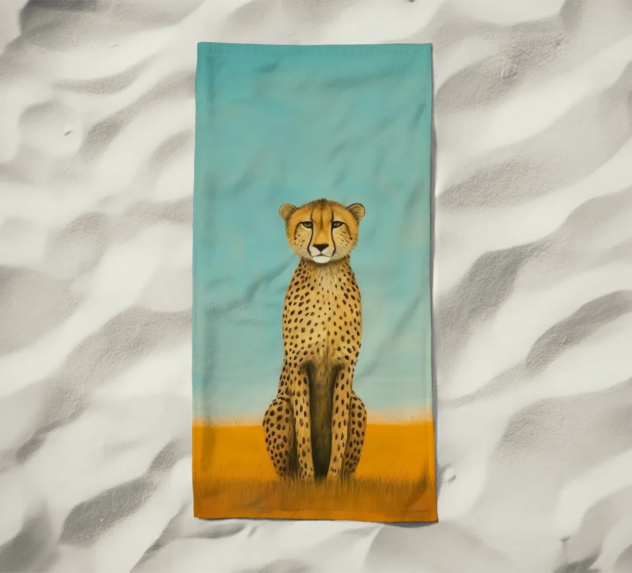 Ghepardo 4 Minimo telo mare da Minimal Animal Art