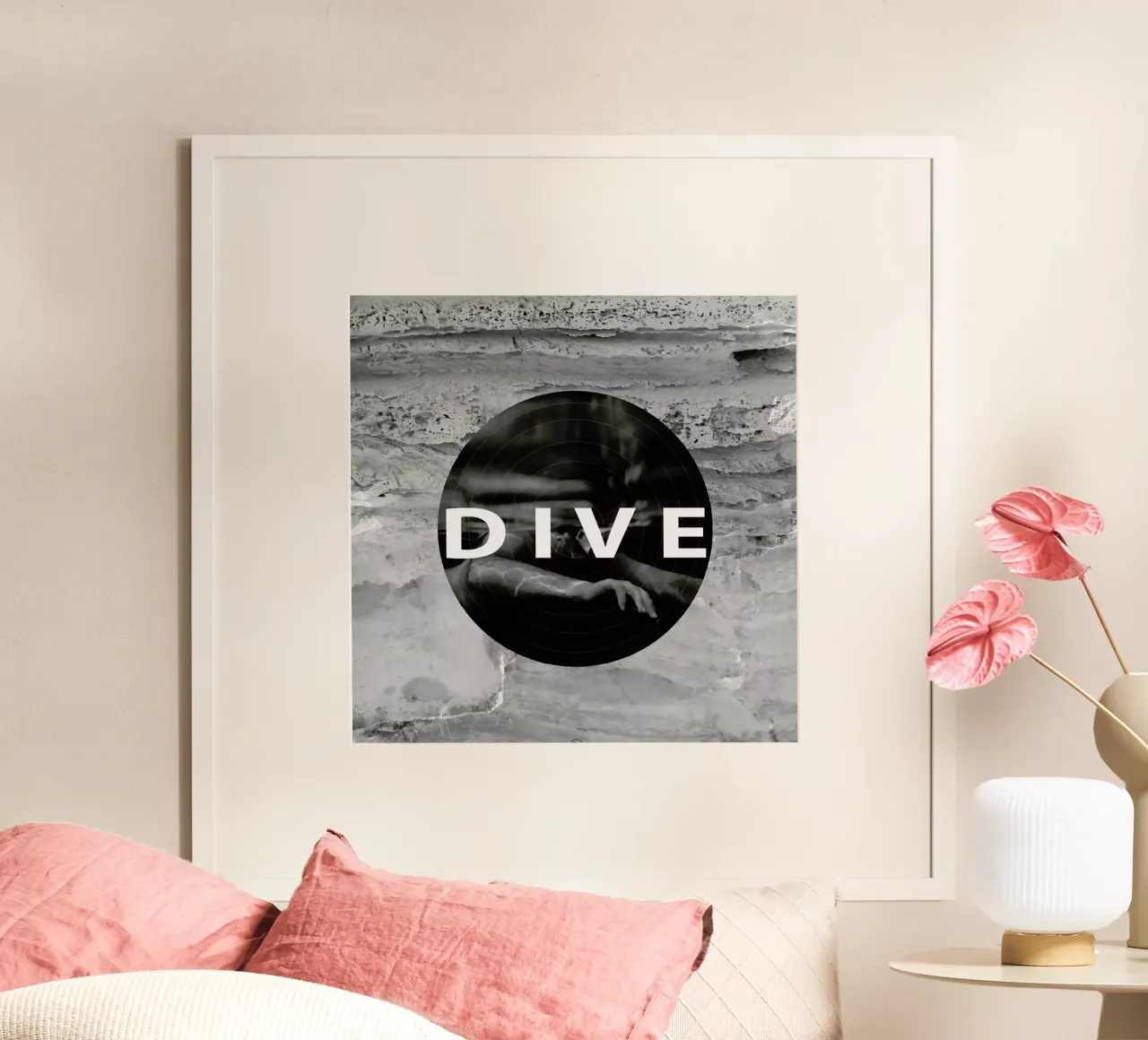 Dive poster con telaio in legno da Nicolas Messaritis