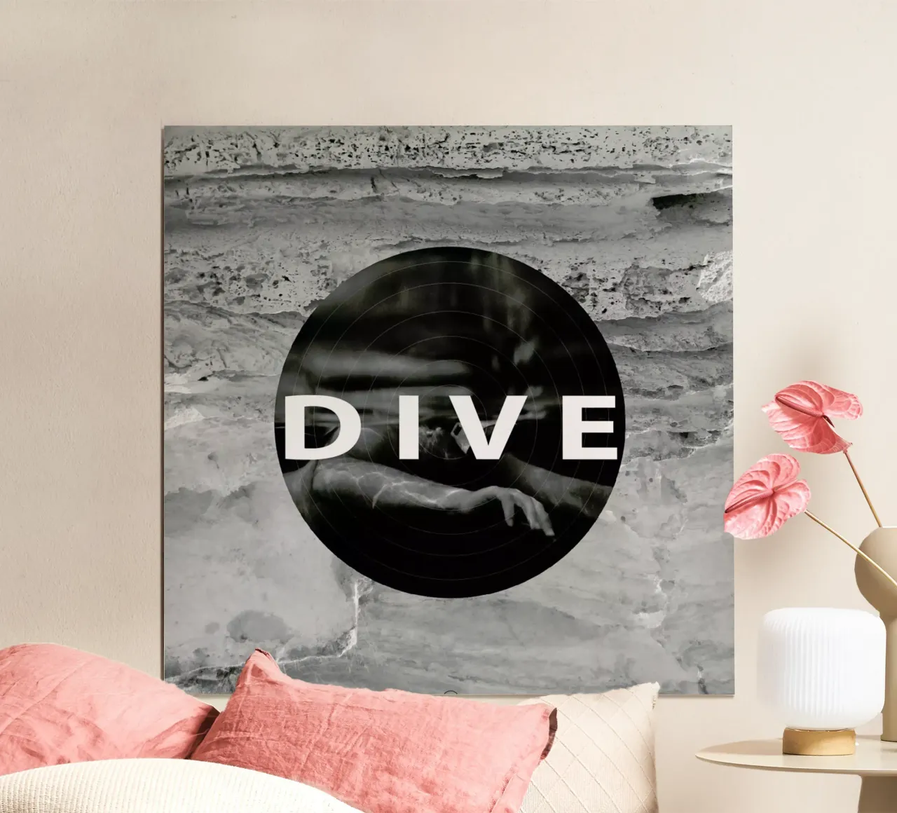 Dive poster con telaio in legno da Nicolas Messaritis