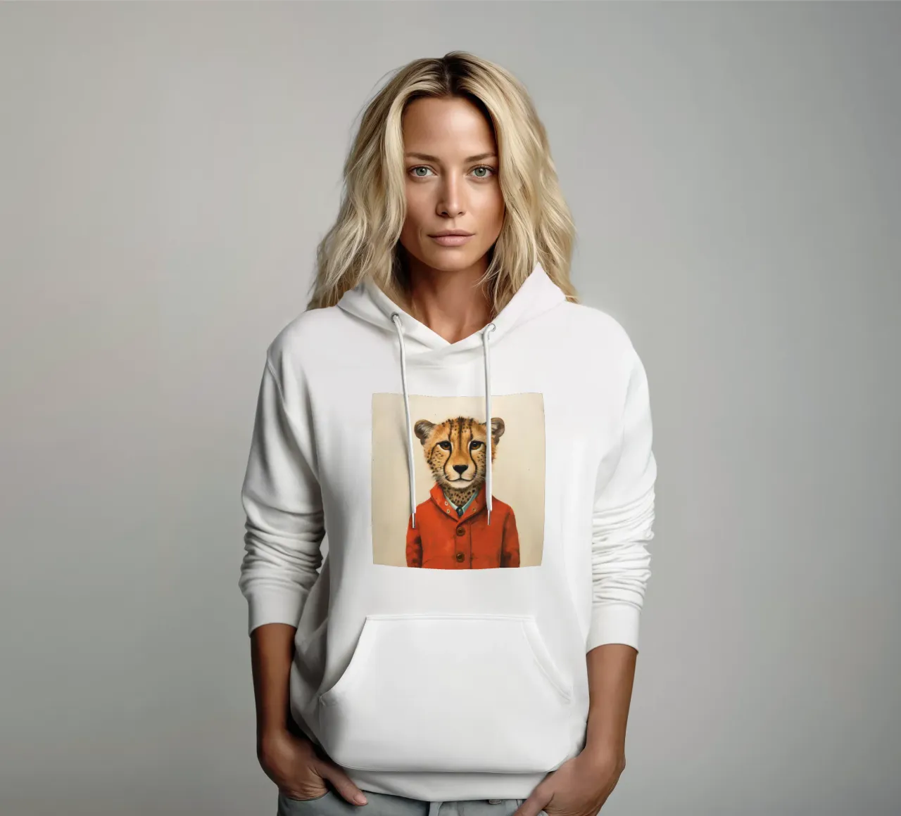 Ghepardo 1 Minimo felpa con cappuccio da Minimal Animal Art