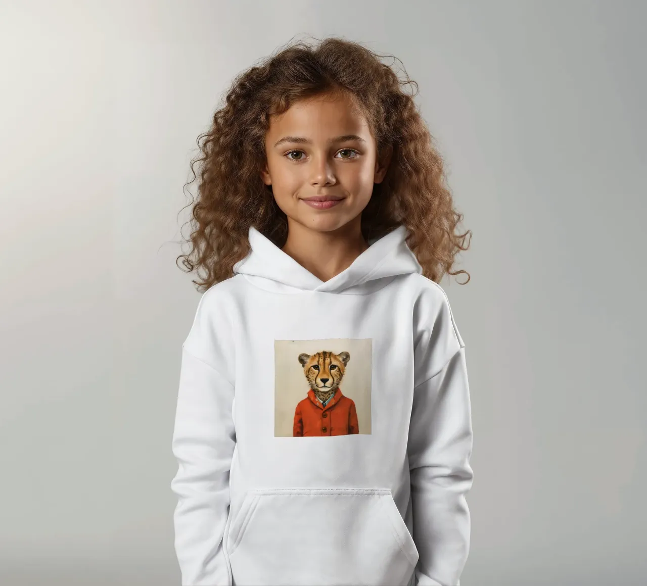Ghepardo 1 Minimo felpa bambino con cappuccio da Minimal Animal Art