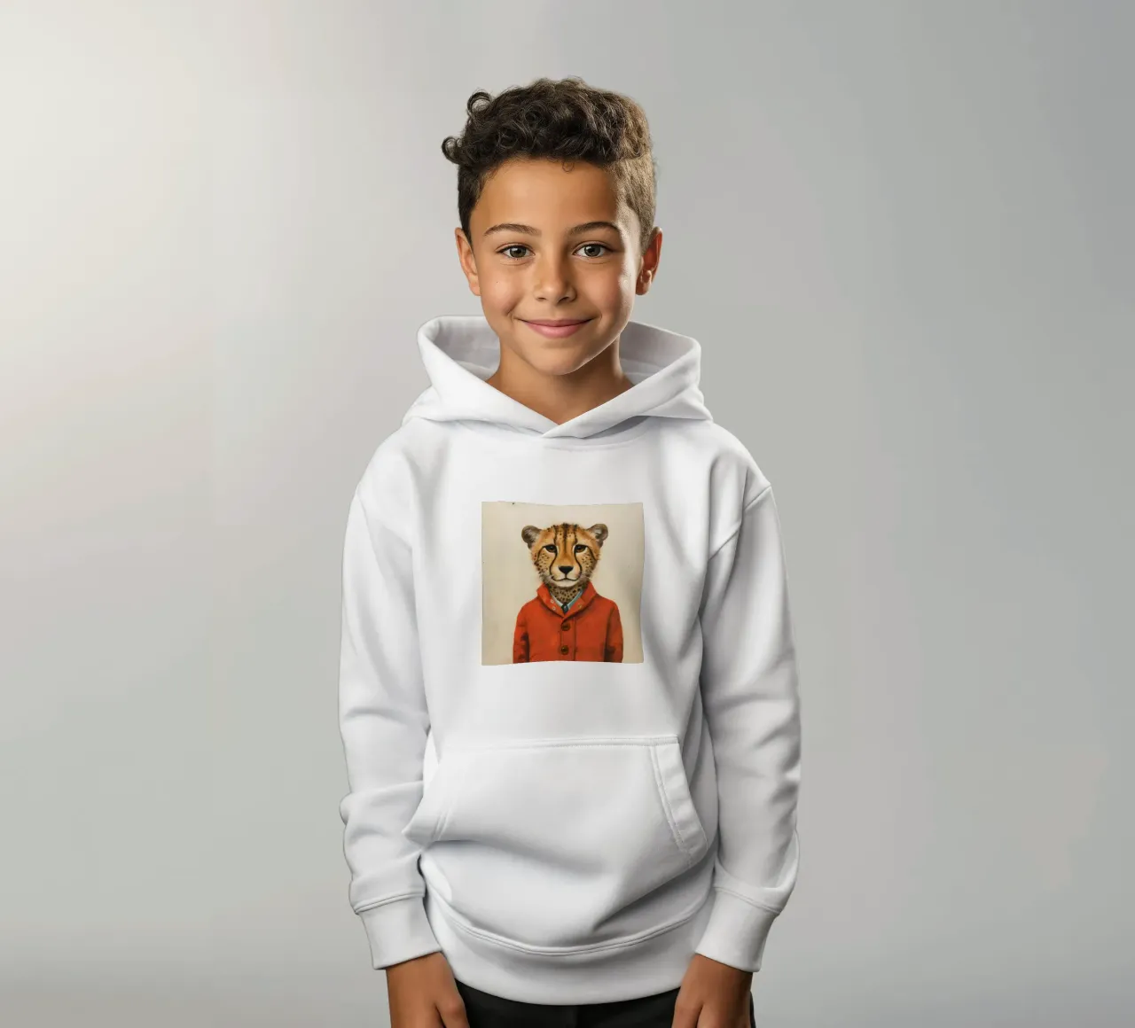 Ghepardo 1 Minimo felpa bambino con cappuccio da Minimal Animal Art