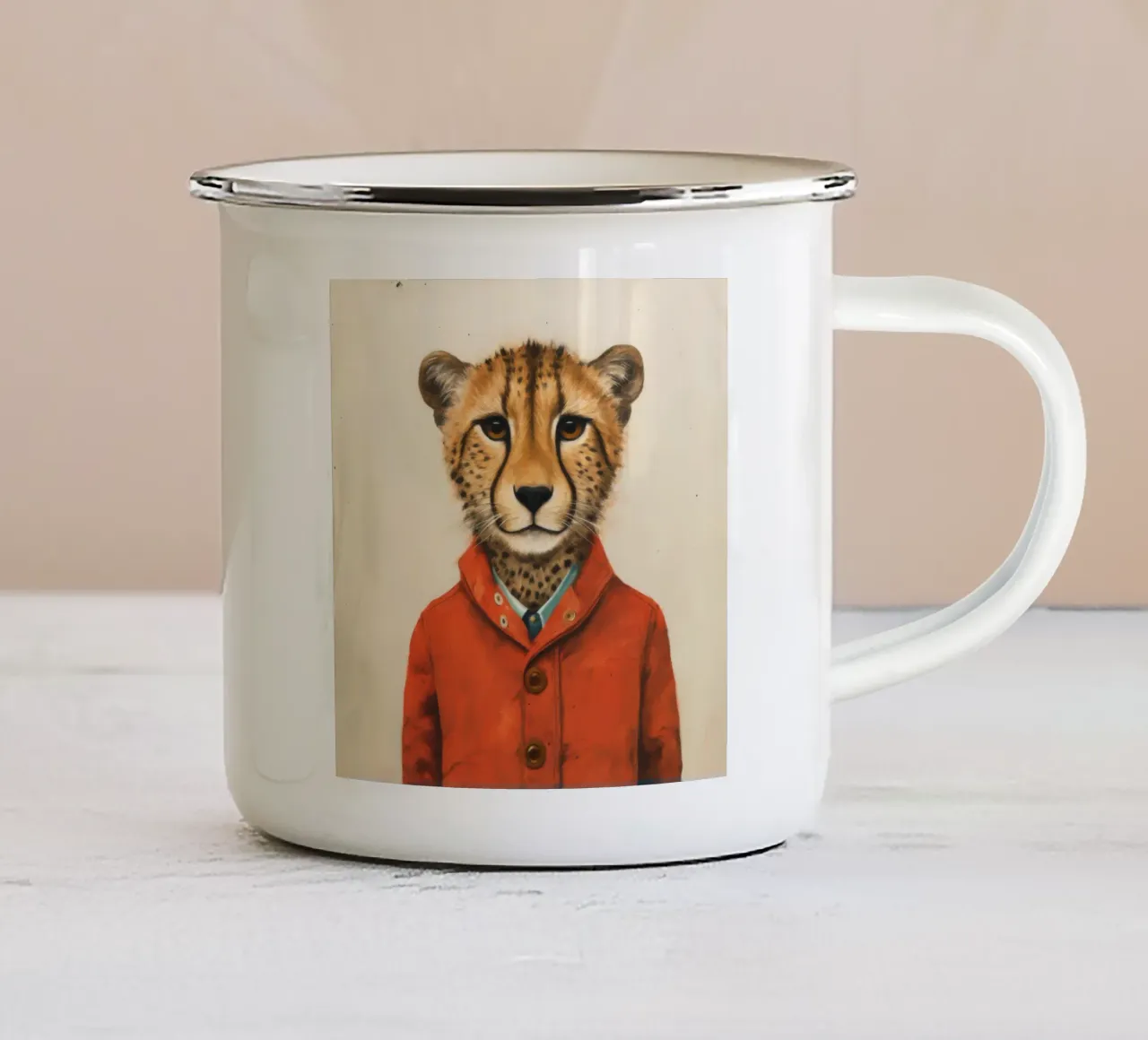 Ghepardo 1 Minimo tazza in smalto da Minimal Animal Art