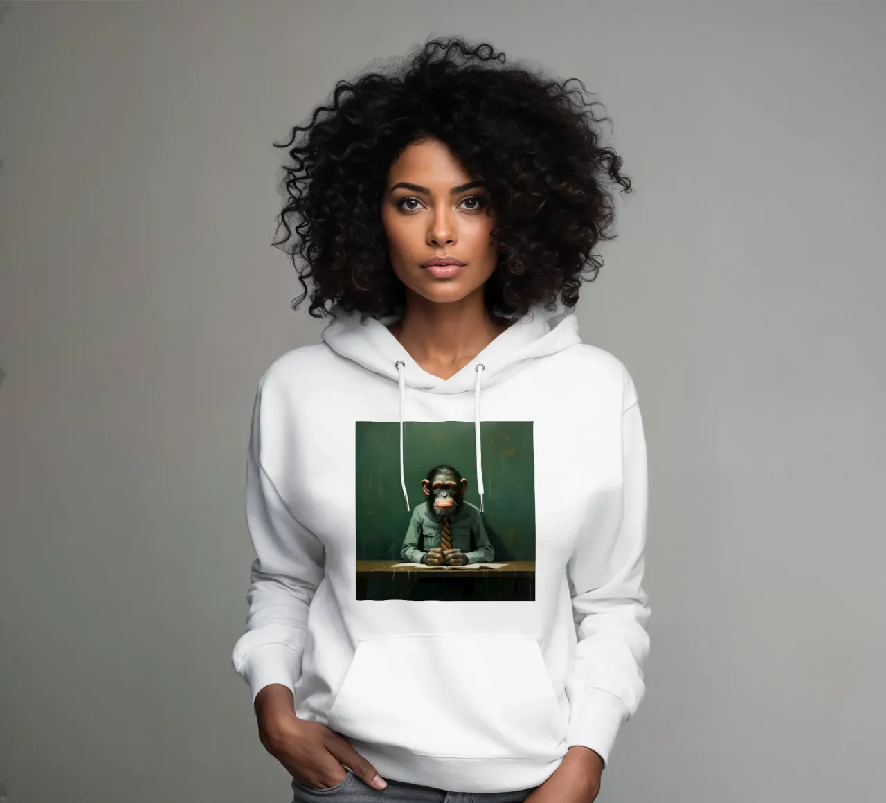 Scimpanzé minimo 2 felpa con cappuccio da Minimal Animal Art