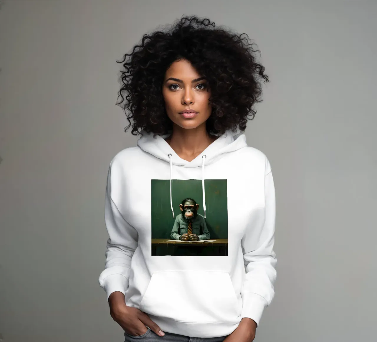 Minimal Schimpanse 2 Hoodie von Minimal Animal Art