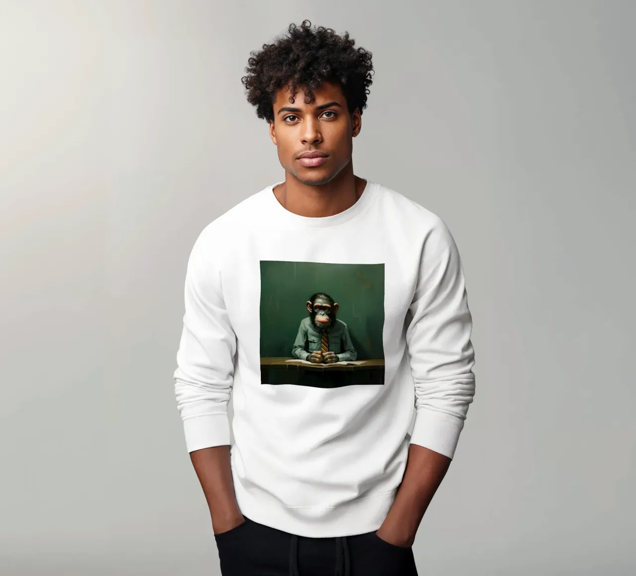 Chimpanzé minimal 2 sweat de Minimal Animal Art