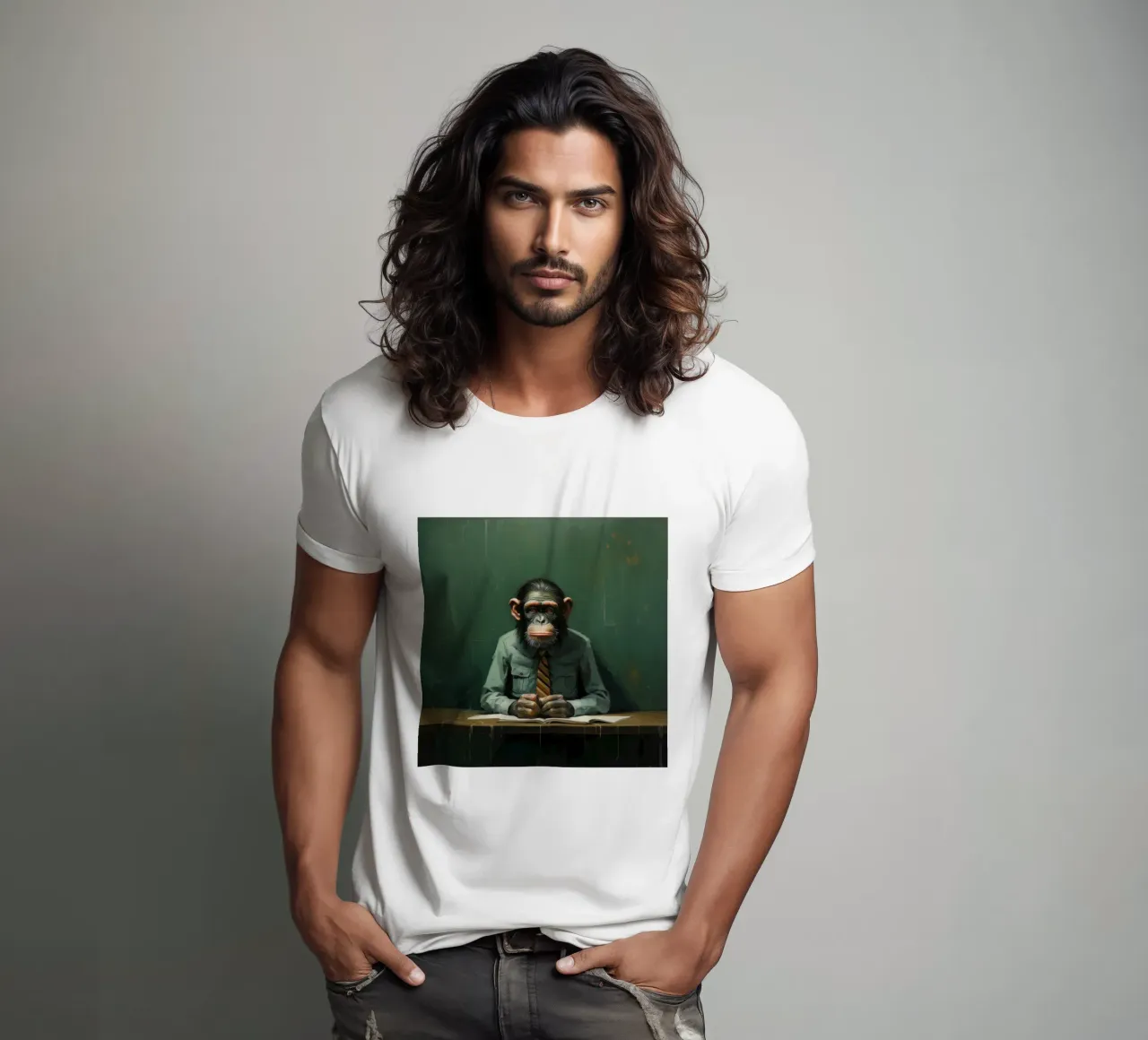 Scimpanzé minimo 2 t-shirt da Minimal Animal Art