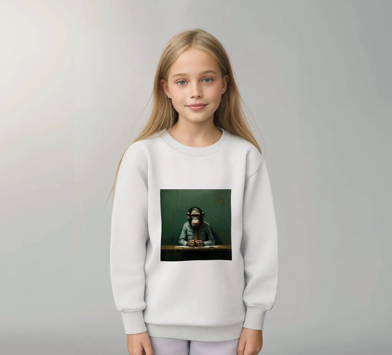 Scimpanzé minimo 2 felpa bambino da Minimal Animal Art