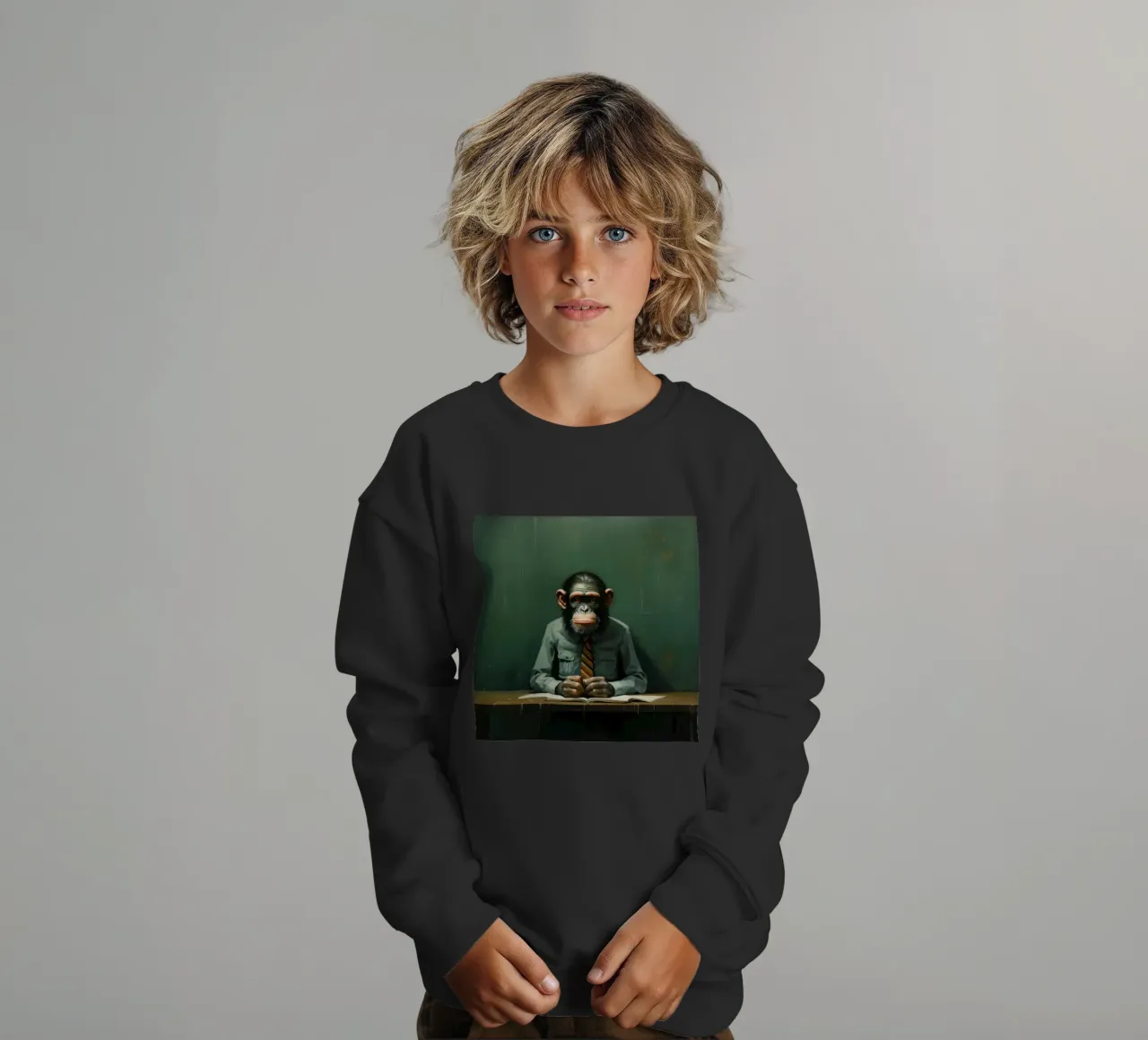 Scimpanzé minimo 2 felpa bambino da Minimal Animal Art