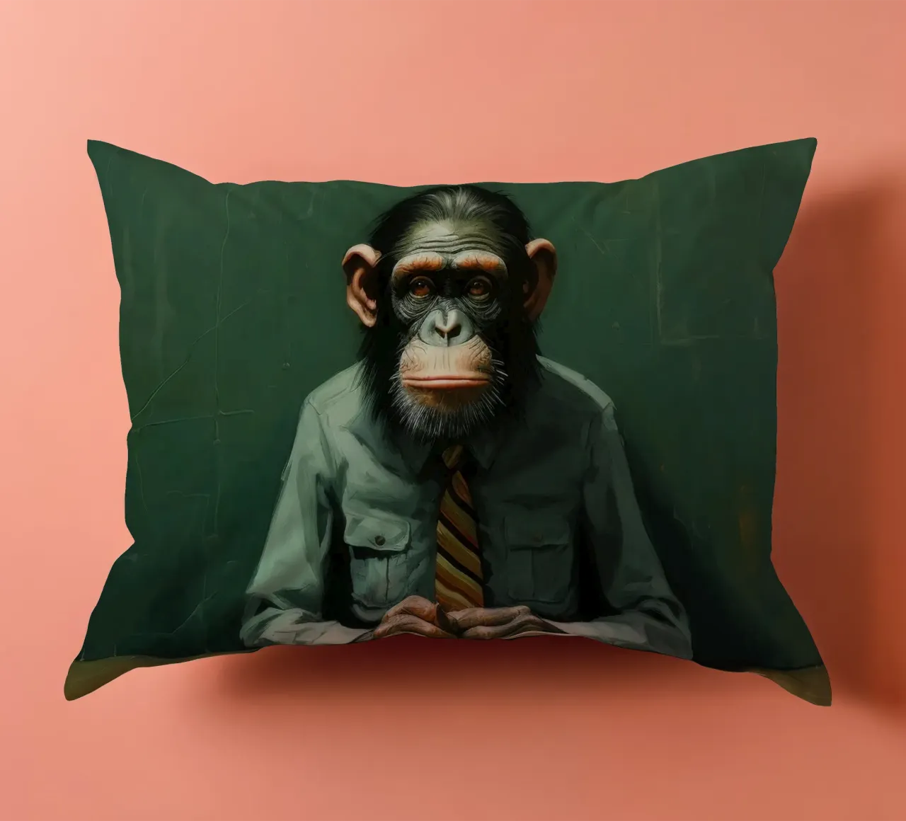 Minimal Chimpanzee 2 decorative cushion by Minimal Animal Art