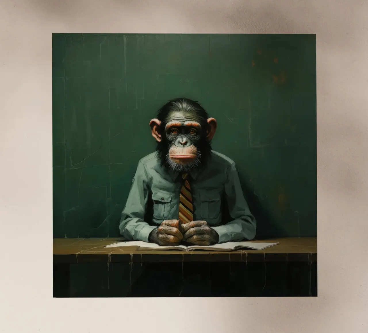 Scimpanzé minimo 2 pellicola backlit da Minimal Animal Art