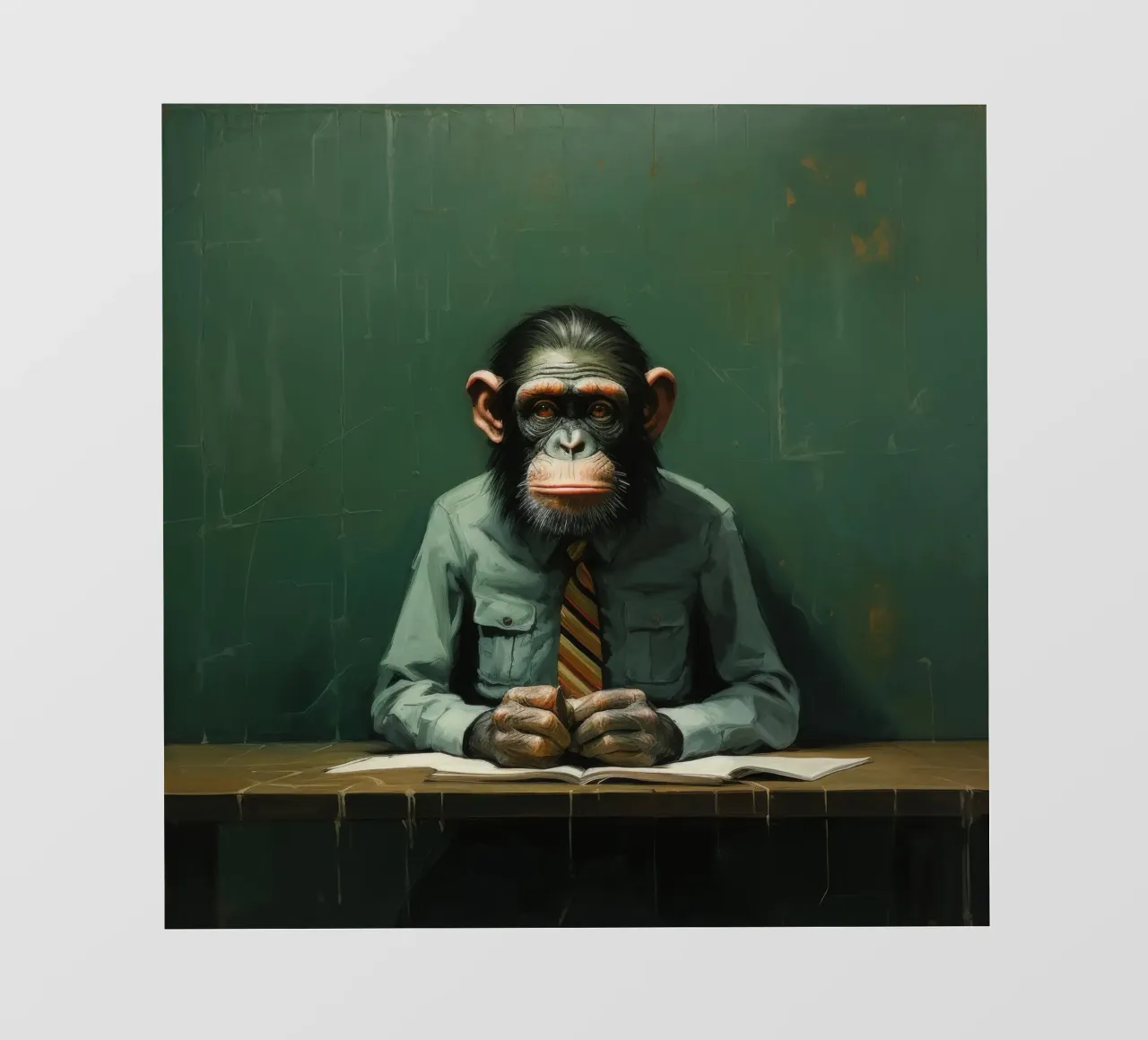 Scimpanzé minimo 2 pellicola backlit da Minimal Animal Art