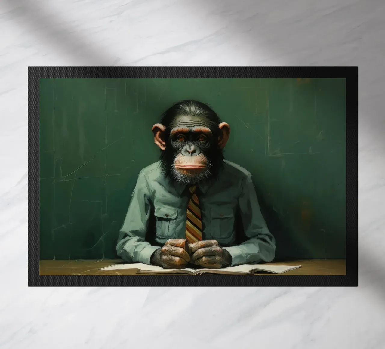 Minimal Schimpanse 2 Fußmatte von Minimal Animal Art