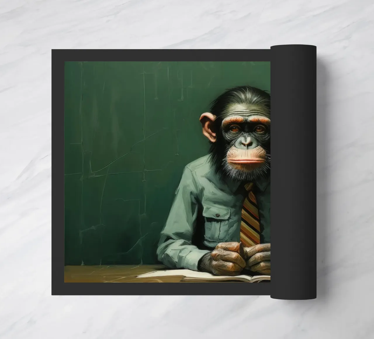 Minimal Schimpanse 2 Fußmatte von Minimal Animal Art