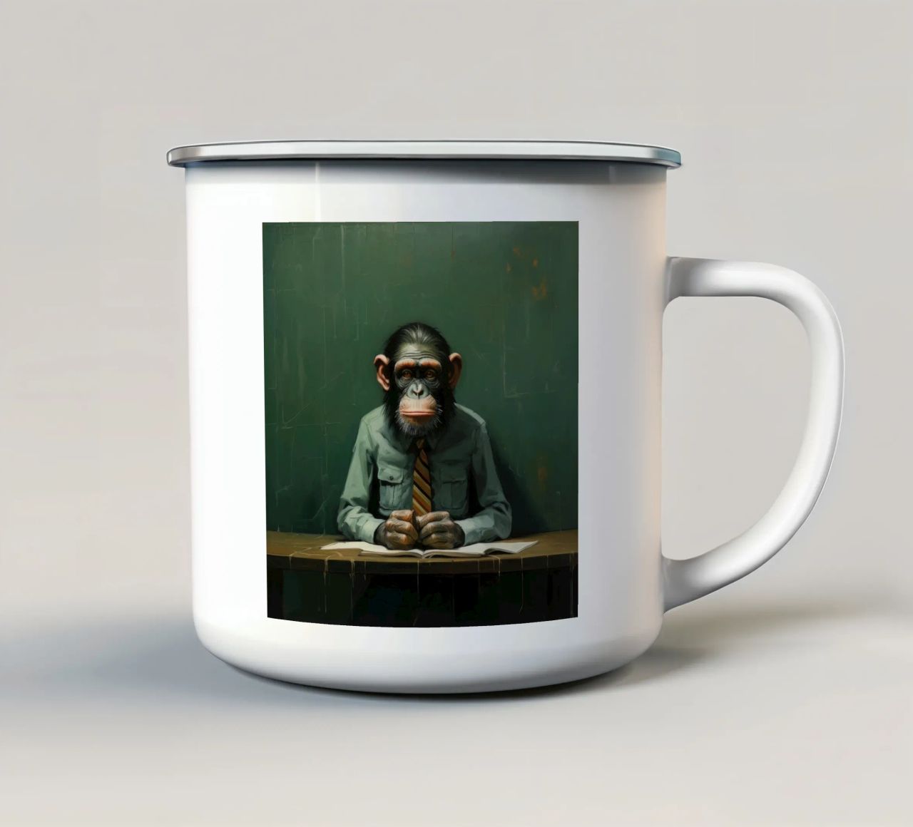 Scimpanzé minimo 2 tazza in smalto da Minimal Animal Art