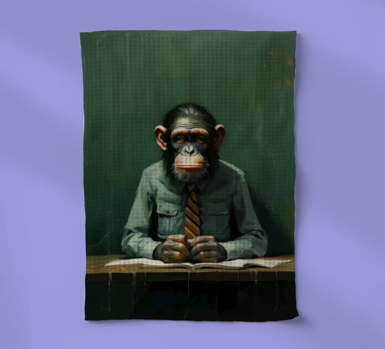 Scimpanzé minimo 2 canovaccio da cucina da Minimal Animal Art