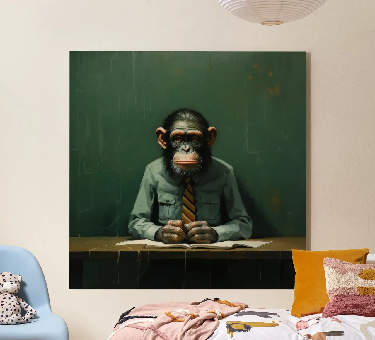 Minimal Chimpanzee 2 acrylic glass by Minimal Animal Art