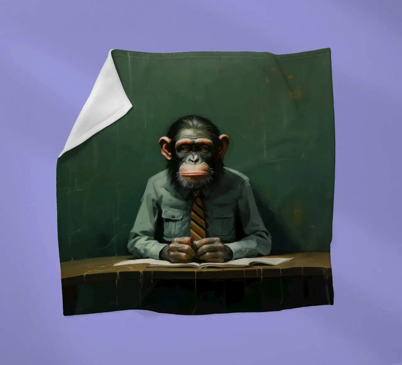 Chimpancé mínimo 2 manta de franela de Minimal Animal Art