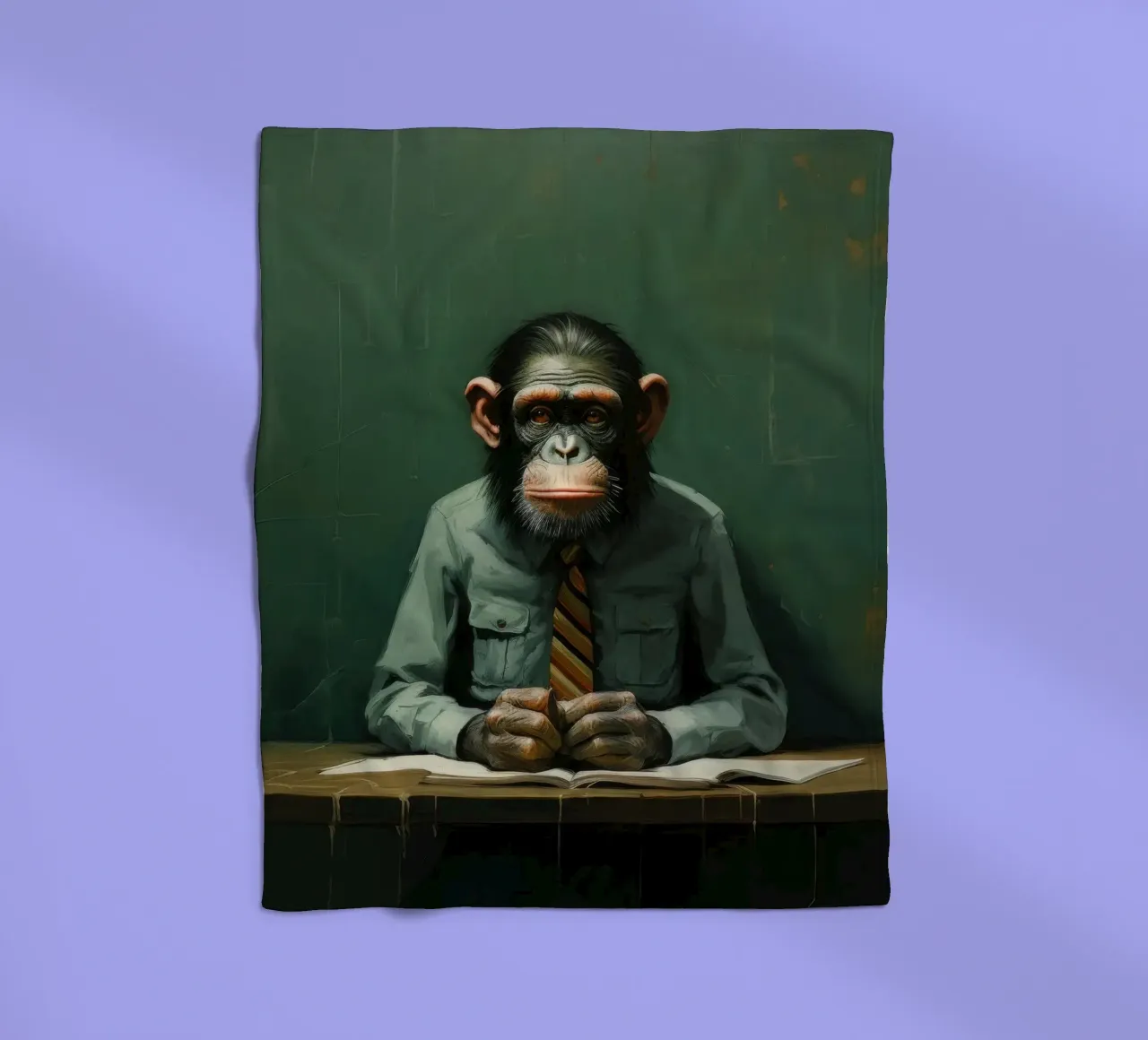 Chimpancé mínimo 2 manta de franela de Minimal Animal Art