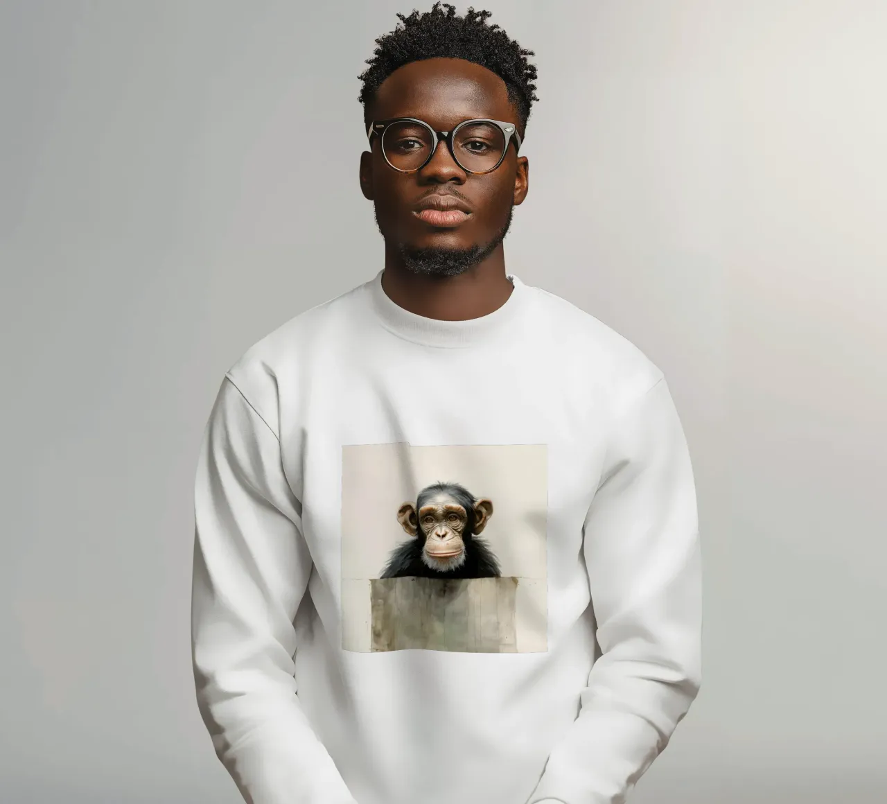 Chimpanzé minimal 3 sweat de Minimal Animal Art