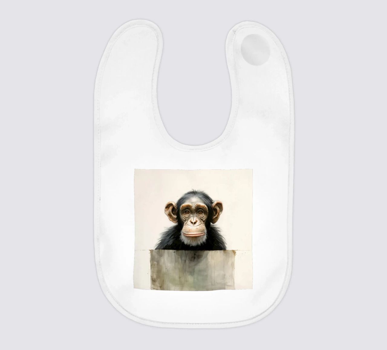 Scimpanzé minimo 3 bavaglino da Minimal Animal Art