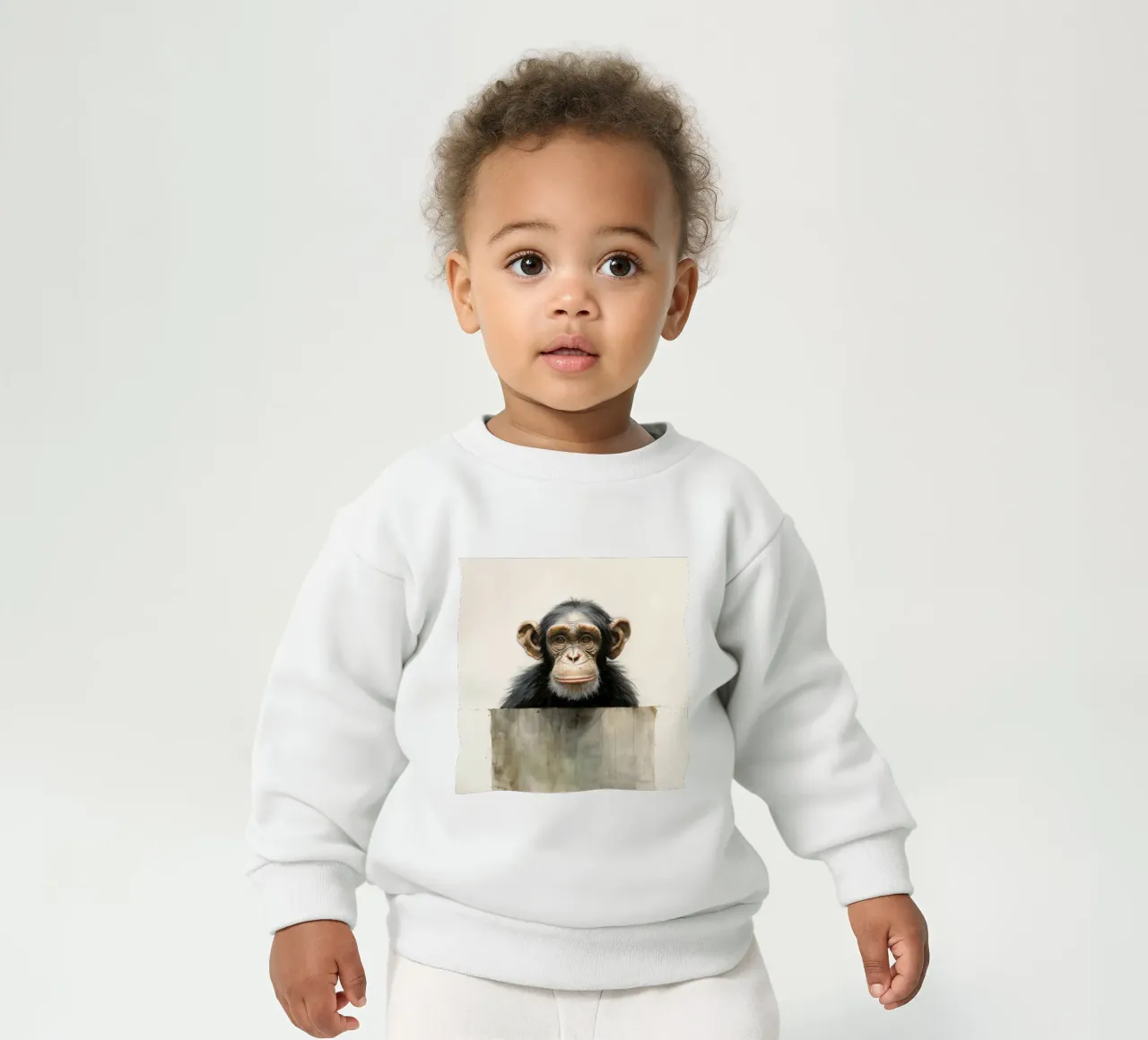 Scimpanzé minimo 3 felpa neonato da Minimal Animal Art