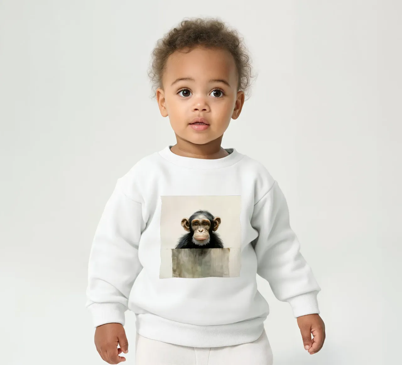 Minimal Schimpanse 3 Baby Sweatshirt von Minimal Animal Art