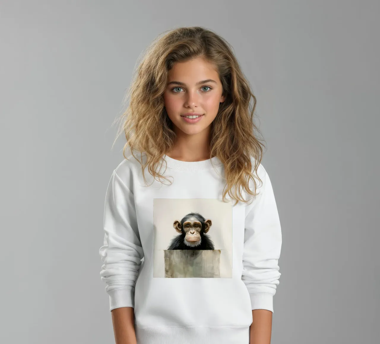 Scimpanzé minimo 3 felpa bambino da Minimal Animal Art