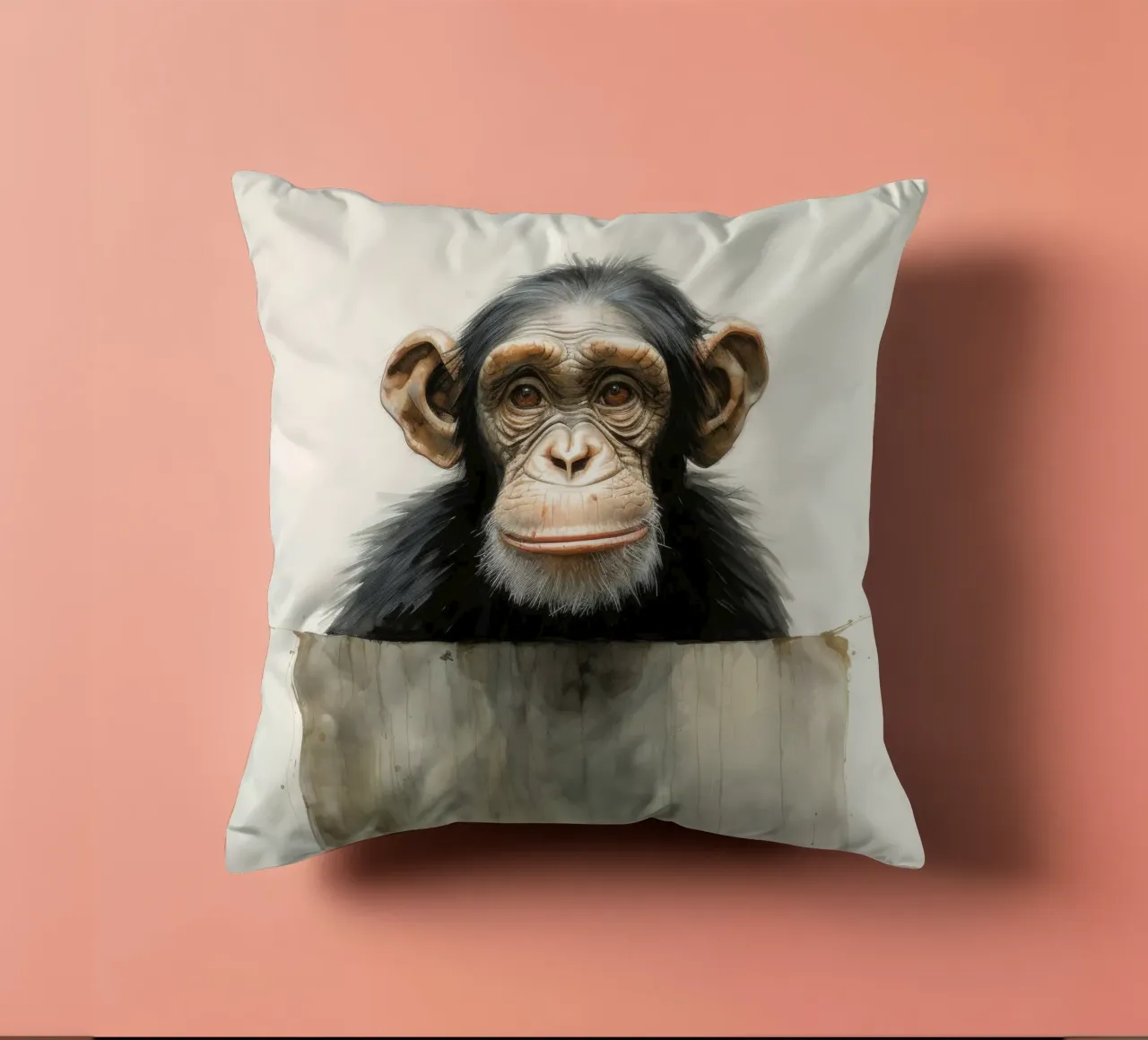 Chimpancé mínimo 3 cojín de Minimal Animal Art
