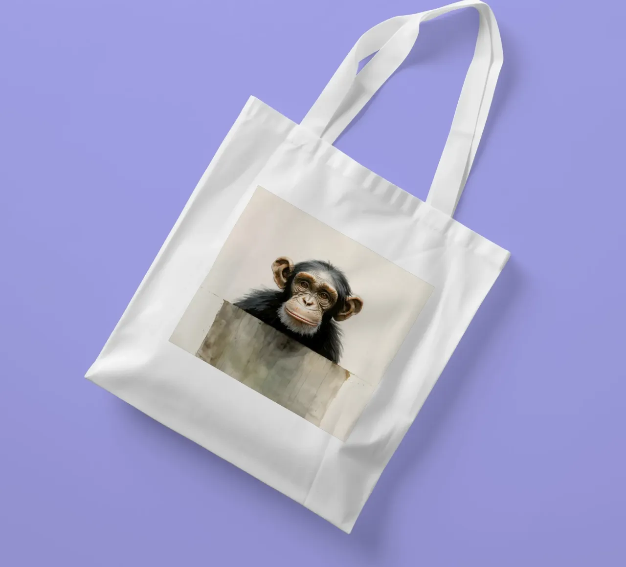 Scimpanzé minimo 3 borsa in juta da Minimal Animal Art