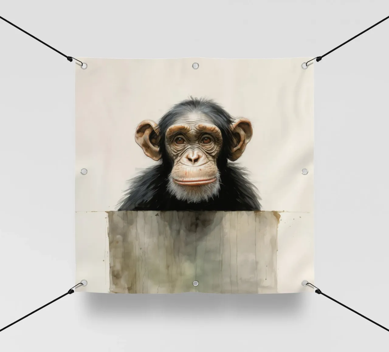 Scimpanzé minimo 3 telo in pvc da Minimal Animal Art