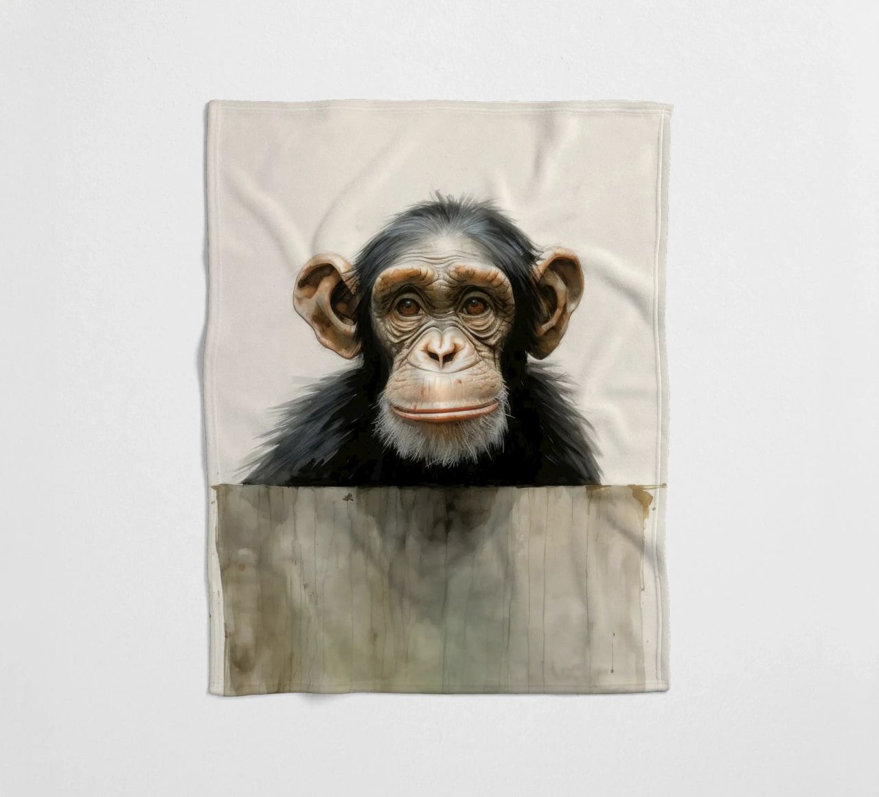 Scimpanzé minimo 3 coperta in pile da Minimal Animal Art