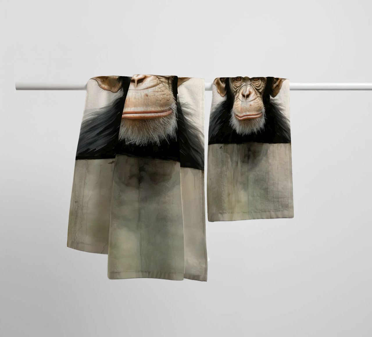 Scimpanzé minimo 3 asciugamano da bagno da Minimal Animal Art