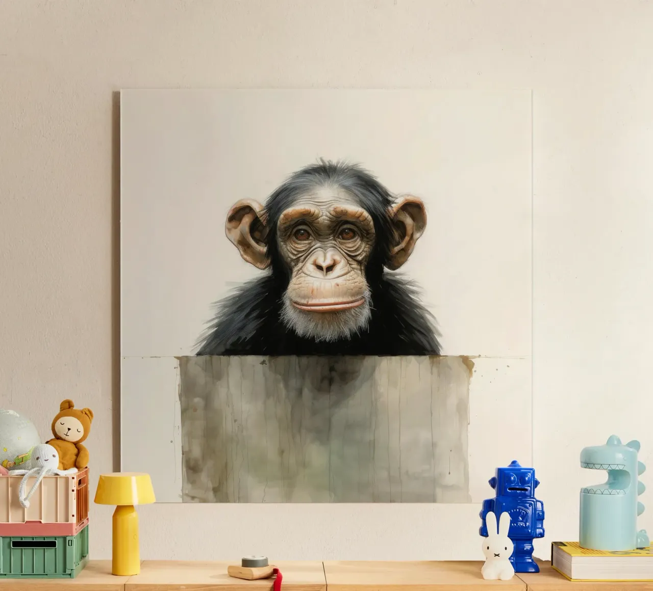 Minimal Chimpanzee plexiglass da Minimal Animal Art
