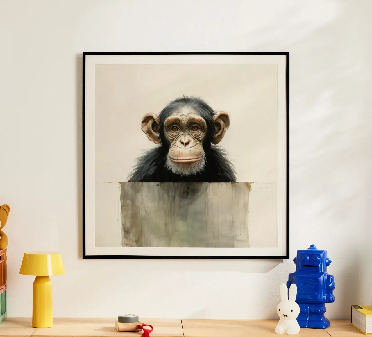 Chimpancé mínimo 3 hahnemühle de Minimal Animal Art