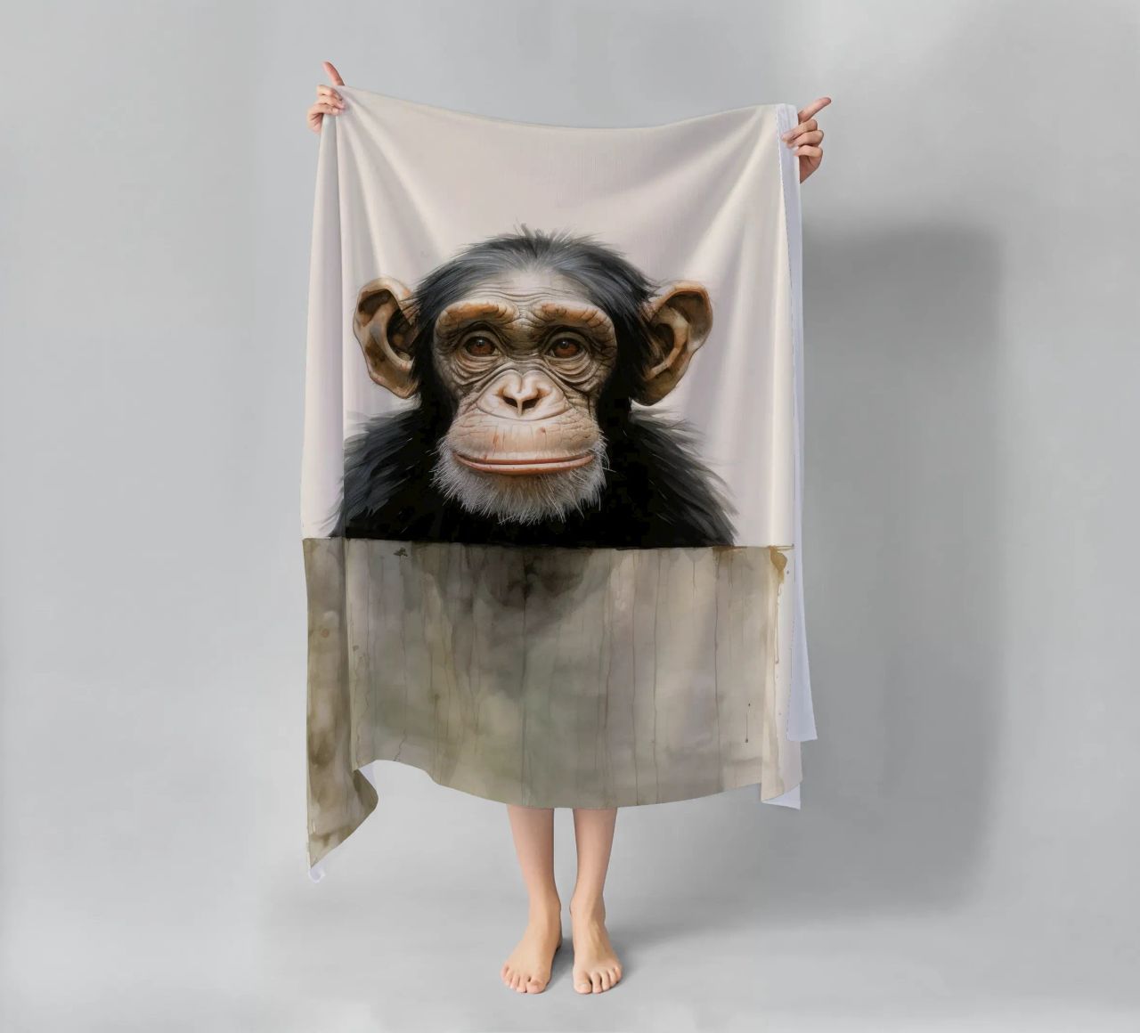 Scimpanzé minimo 3 telo mare da Minimal Animal Art