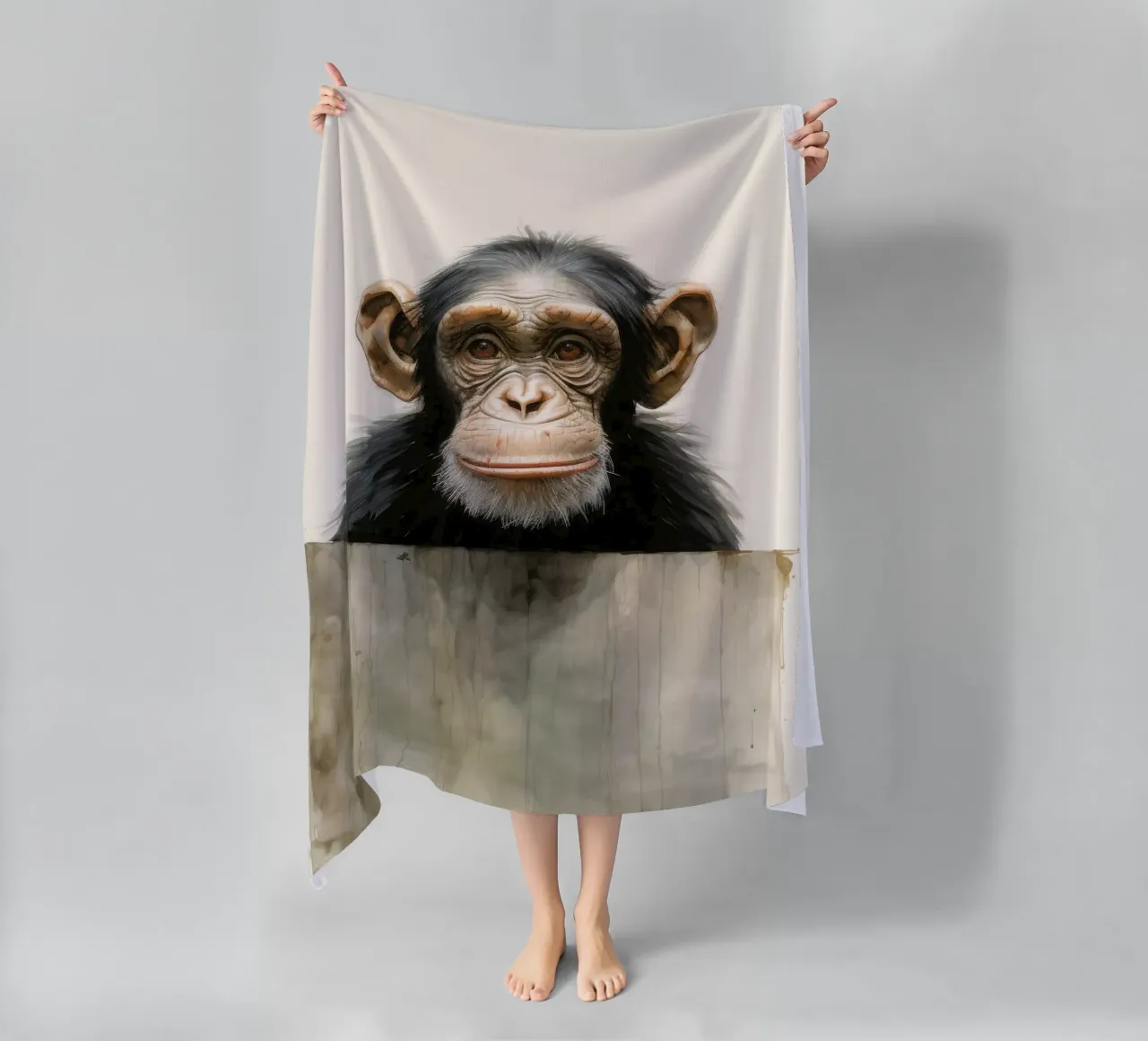 Scimpanzé minimo 3 telo mare da Minimal Animal Art