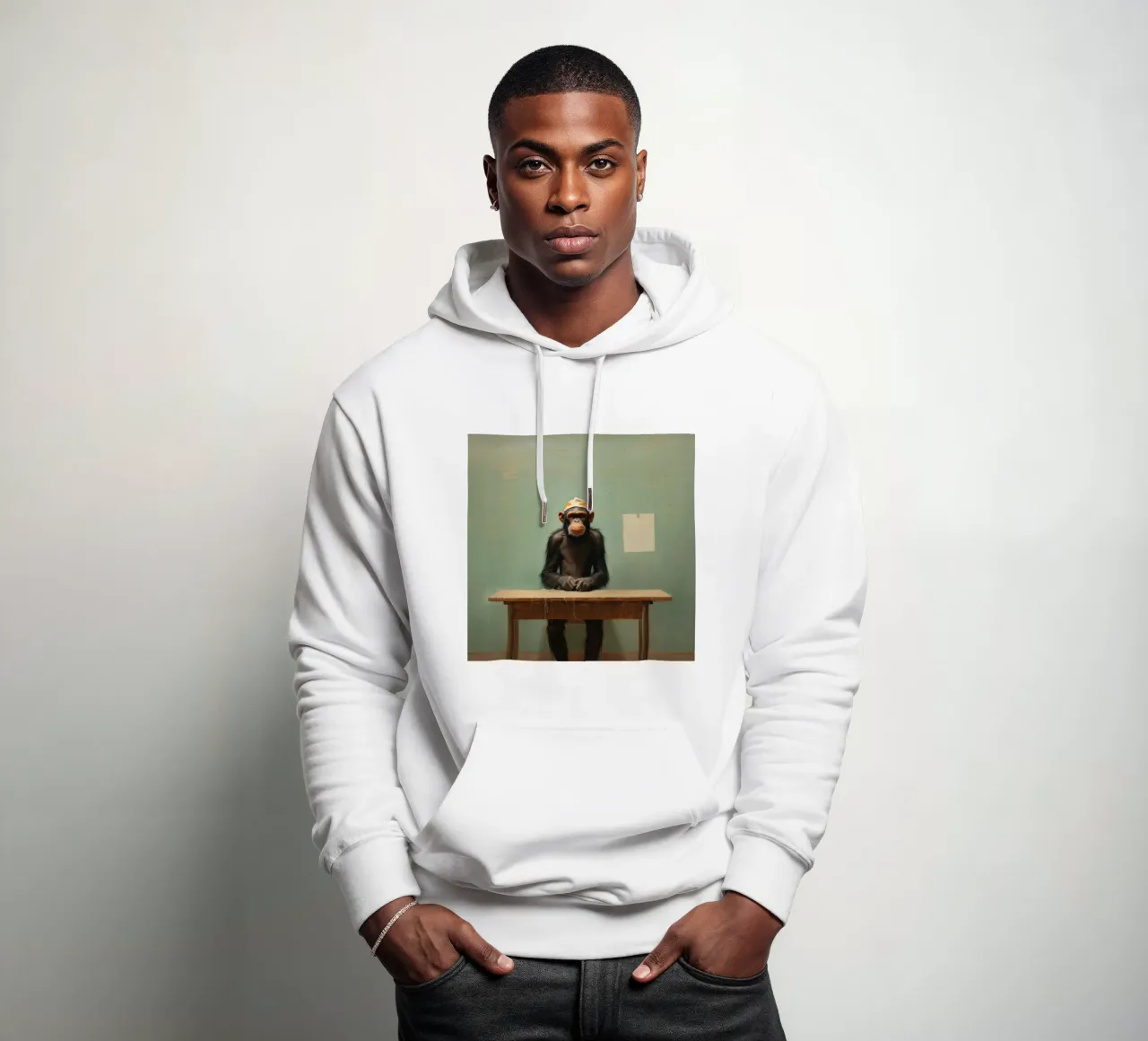 Scimpanzé minimo 4 felpa con cappuccio da Minimal Animal Art