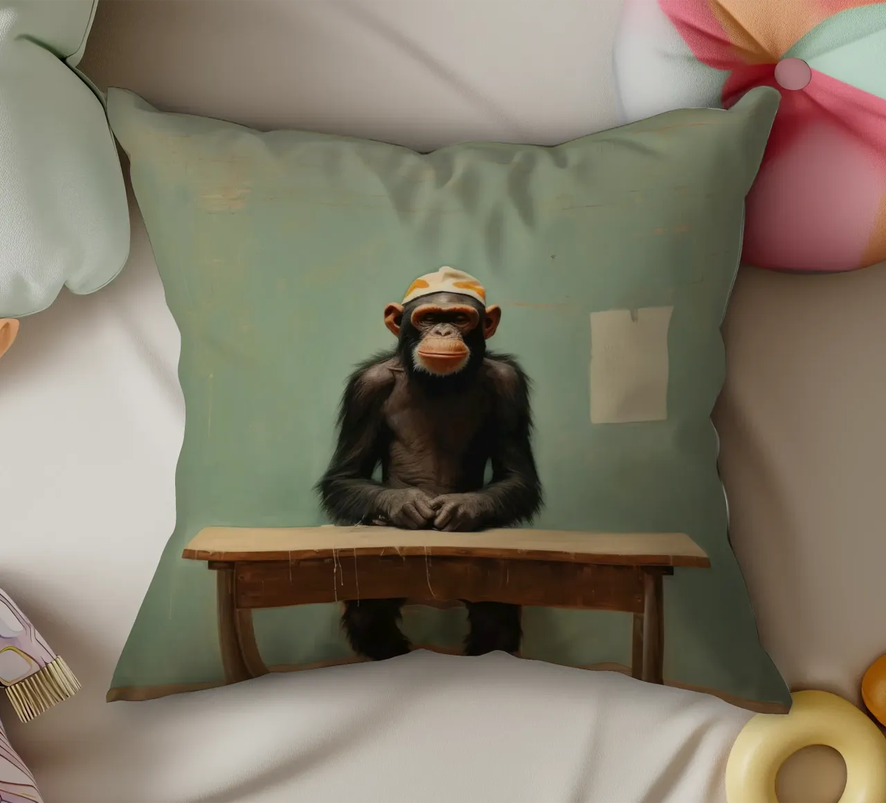 Scimpanzé minimo 4 cuscino da Minimal Animal Art
