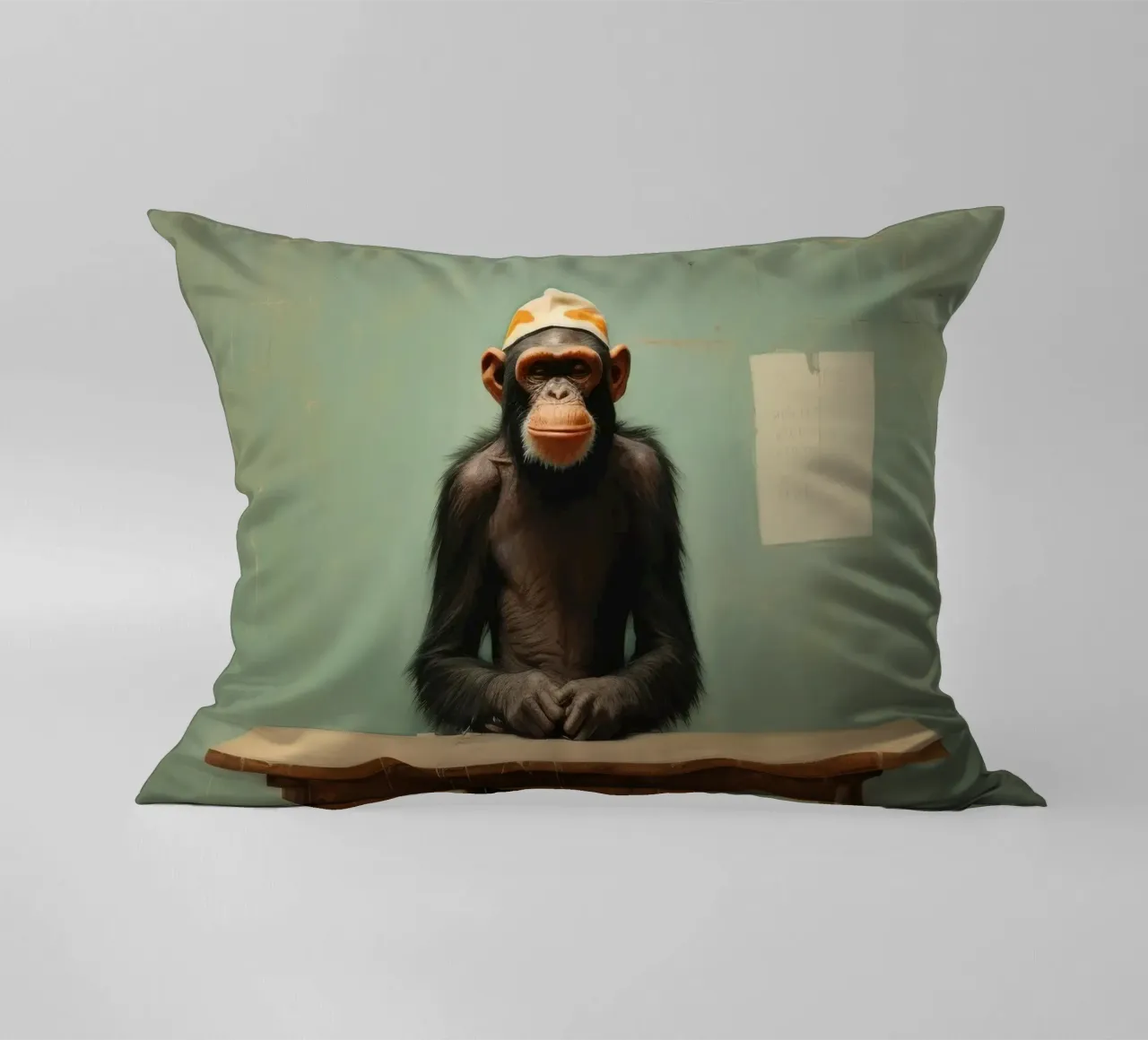 Minimal Chimpanzee 4 decorative cushion by Minimal Animal Art