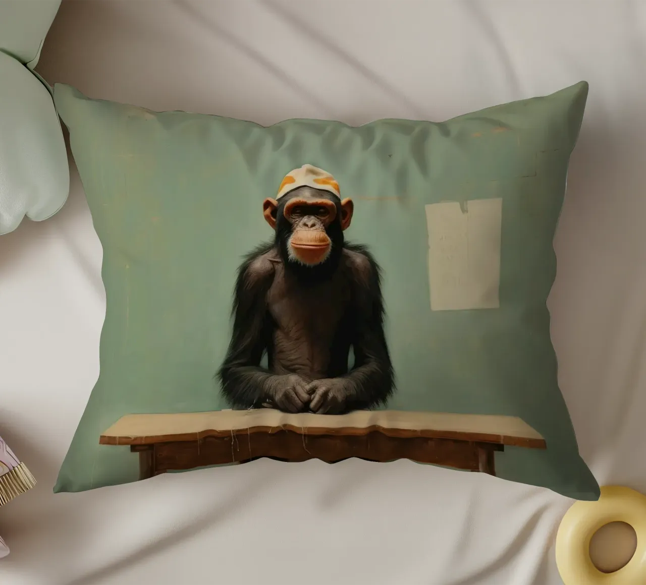 Scimpanzé minimo 4 cuscino da Minimal Animal Art