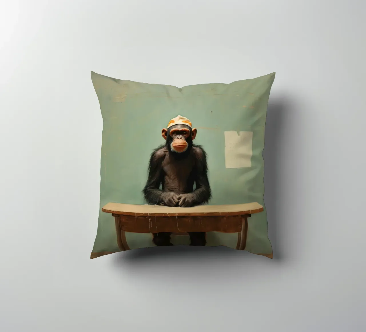 Minimal Chimpanzee 4 decorative cushion by Minimal Animal Art