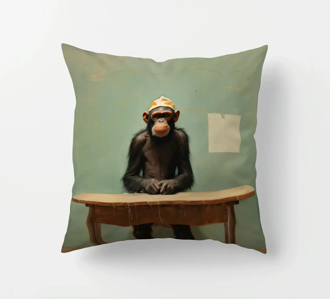 Minimal Chimpanzee 4 decorative cushion by Minimal Animal Art