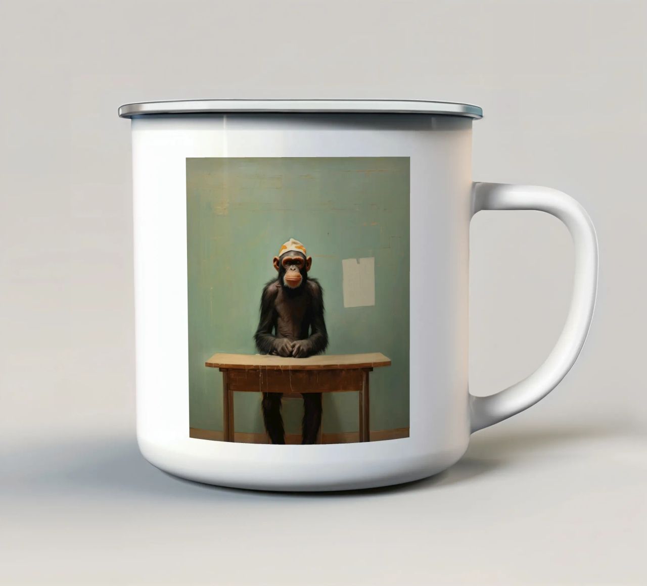 Scimpanzé minimo 4 tazza in smalto da Minimal Animal Art