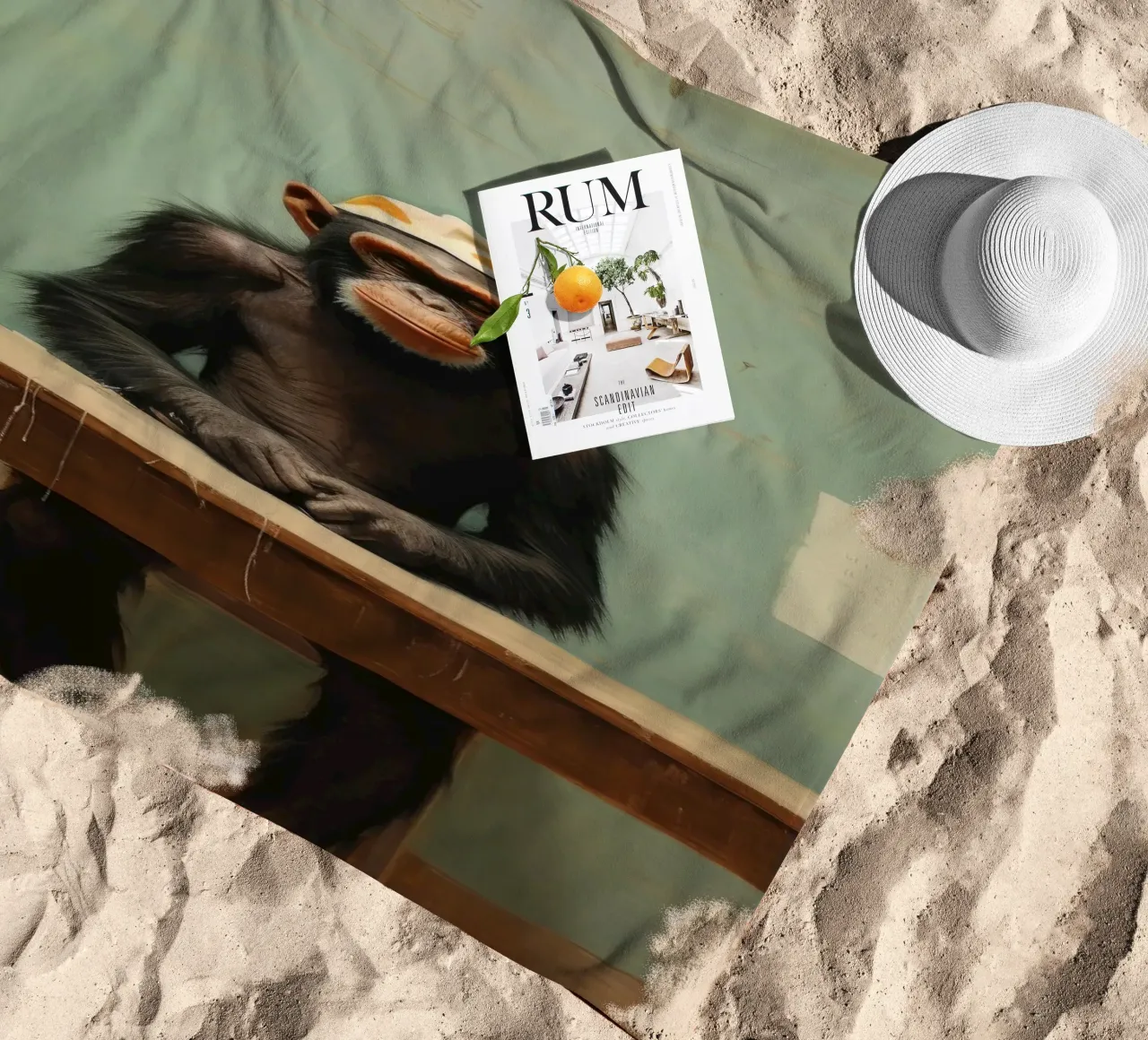 Chimpancé mínimo 4 toalla de playa de Minimal Animal Art