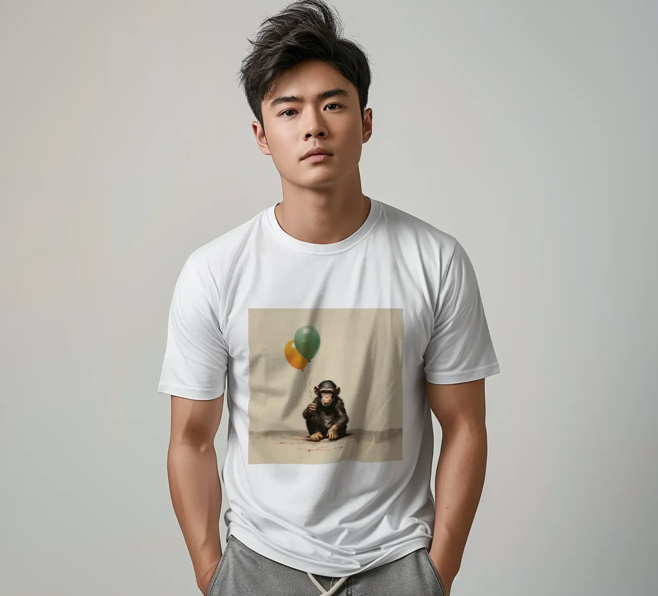 Minimal Chimpanzee 1 t-shirt by Minimal Animal Art