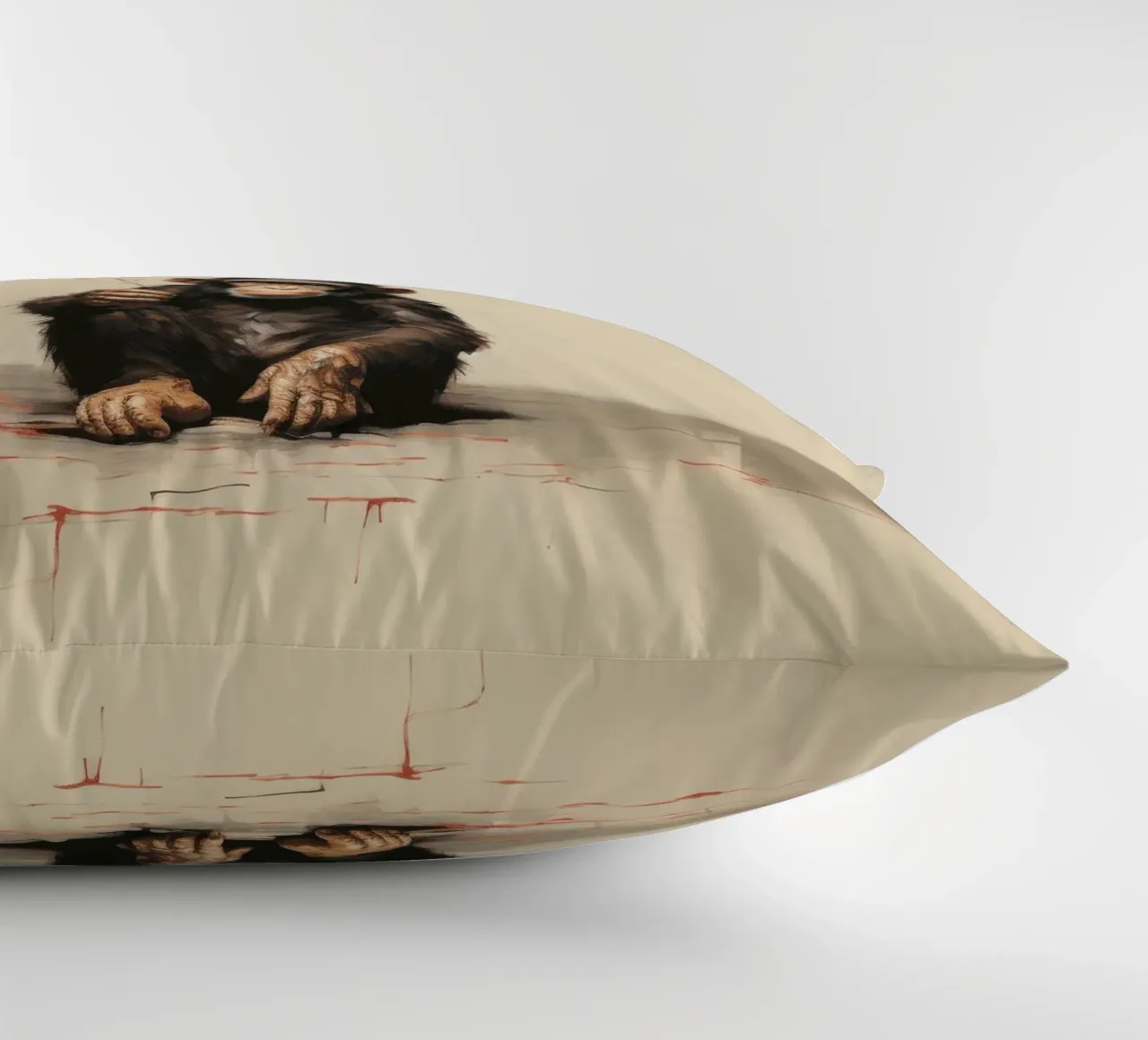 Minimal Chimpanzee 1 decorative cushion by Minimal Animal Art