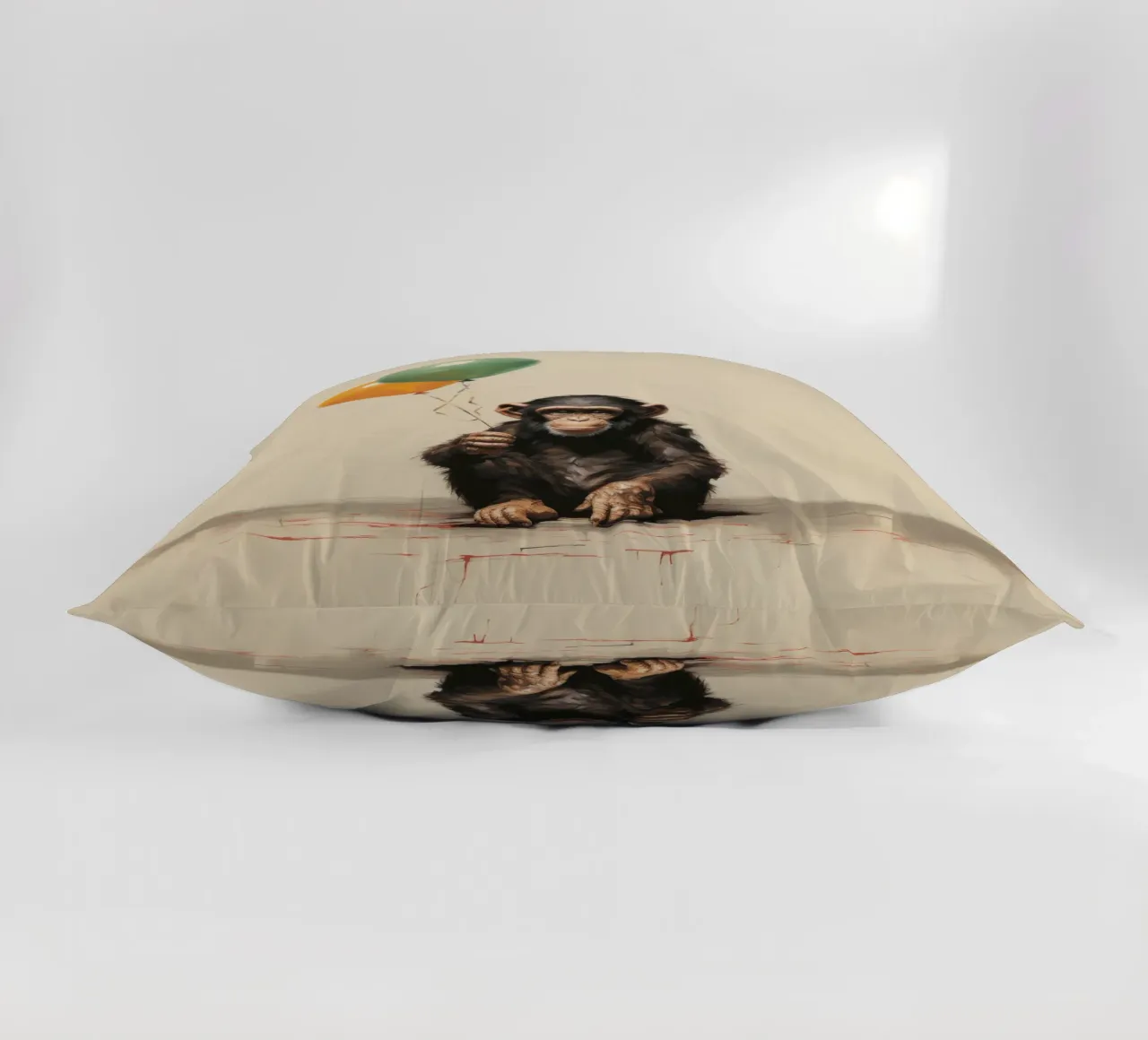 Minimal Chimpanzee 1 decorative cushion by Minimal Animal Art